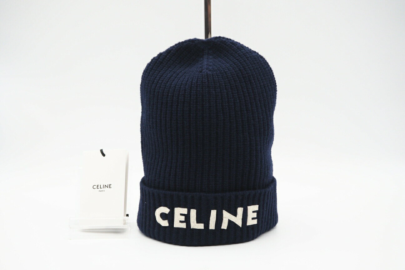 CELINE セリーヌ ニットキャップ・ビーニー 紺 XS 4601825M0099 CELINE セリーヌ ニットキャップ・ビーニー 紺 XS 4601825M0099