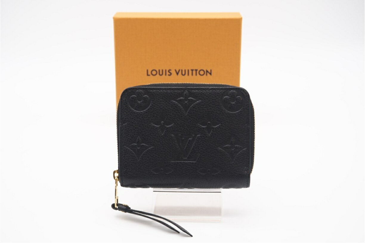 LOUIS VUITTON - ★3日以内返品可★ LOUIS VUITTON ルイ・ヴィトン アンプラント ジッピーコイン パース M60574 コインケース ブラック カーフレザー レディース【中古】
