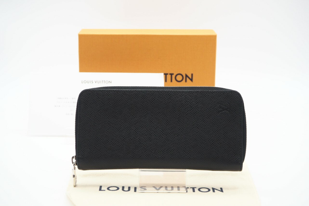 ★3日以内返品可★ 美品 LOUIS VUITTON ルイ・ヴィトン タイガ ジッピーウォレット ヴェルティカル M30503 長財布 ブラック カーフレザー メンズ【中古】