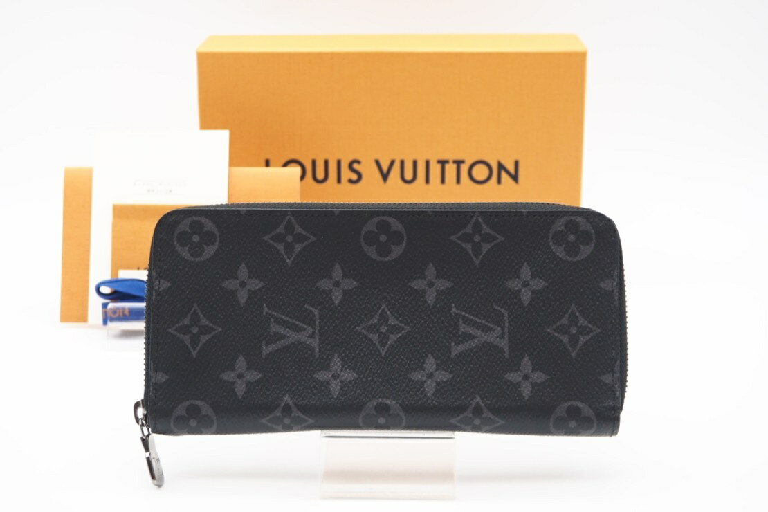 Rakuten - ★3日以内返品可★ LOUIS VUITTON ルイ・ヴィトン エクリプス ジッピーウォレットヴェルティカル M62295 長財布 ブラック グレー コーティングキャンバス メンズ【中古】