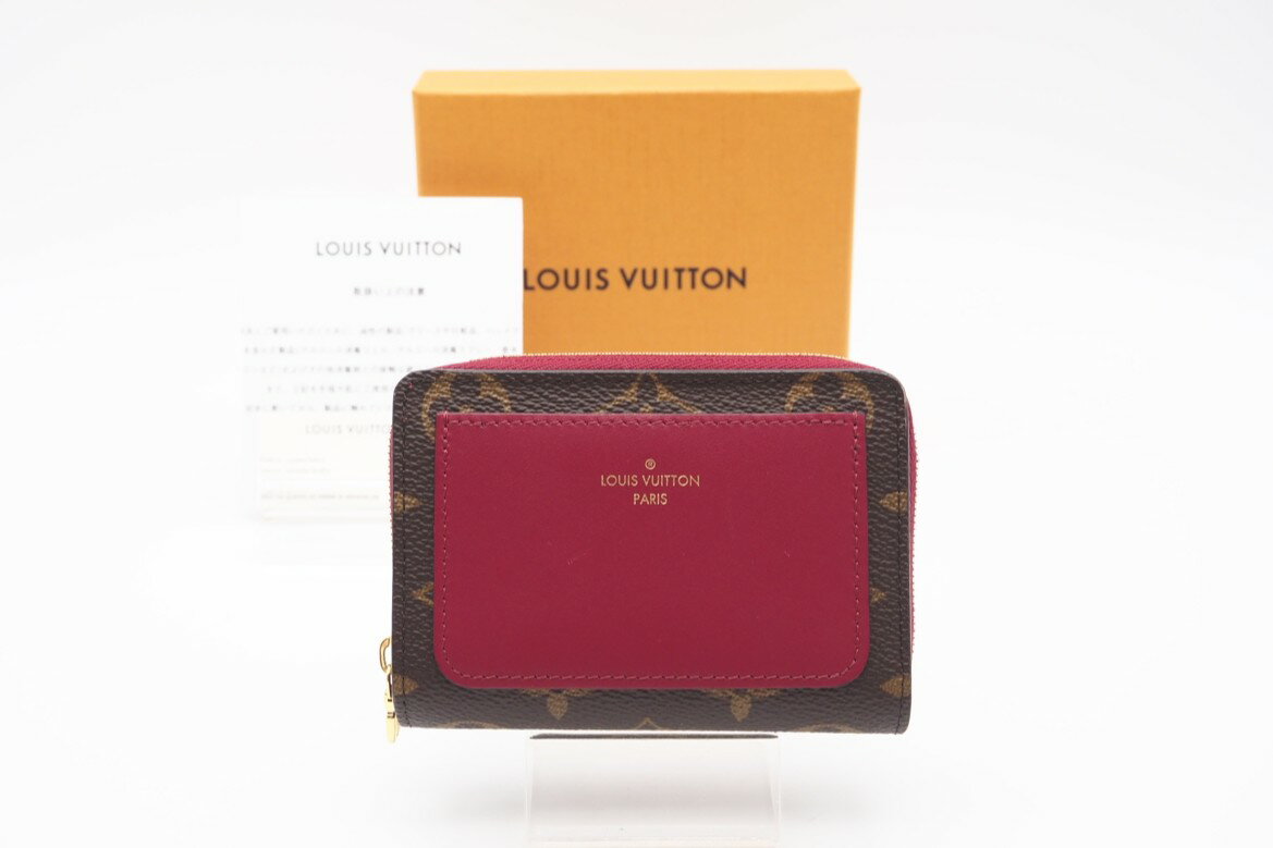 Rakuten - ★3日以内返品可★ 美品 LOUIS VUITTON ルイ・ヴィトン モノグラム ポルトフォイユ ルー フューシャ M82377 二つ折り財布 ブラウン レッド コーティングキャンバス レディース【中古】
