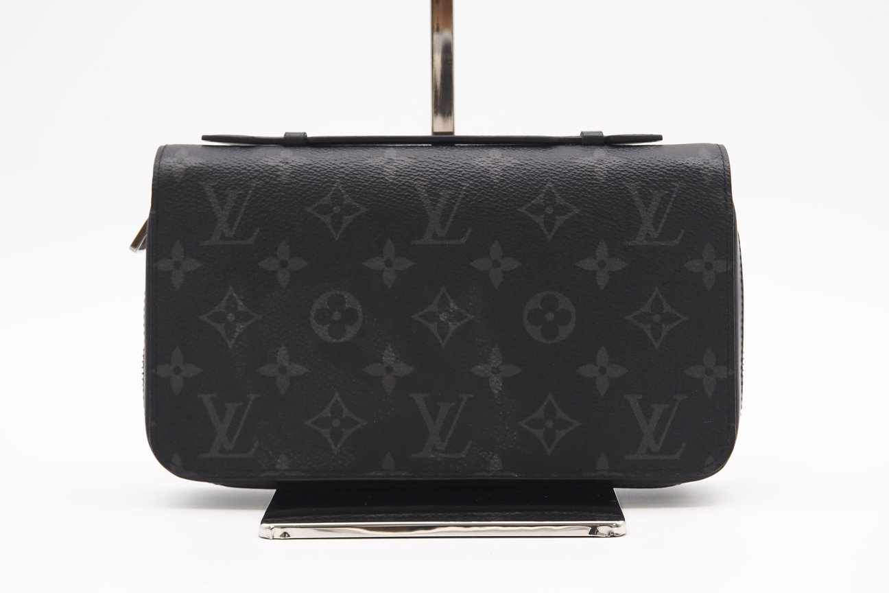 Rakuten - ★3日以内返品可★ LOUIS VUITTON ルイ・ヴィトン エクリプス ジッピーXL M61698 長財布 ブラック グレー コーティングキャンバス メンズ【中古】