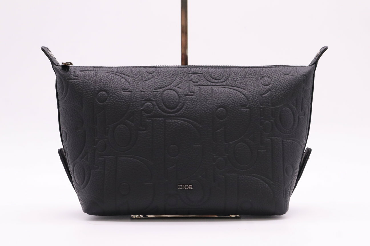 ★3日以内返品可★ 極美品 Dior ディオール グラビティ レザー ラージポーチ セカンドバッグ 2ESCA495 セカンドバッグ ブラック レザー メンズ【中古】