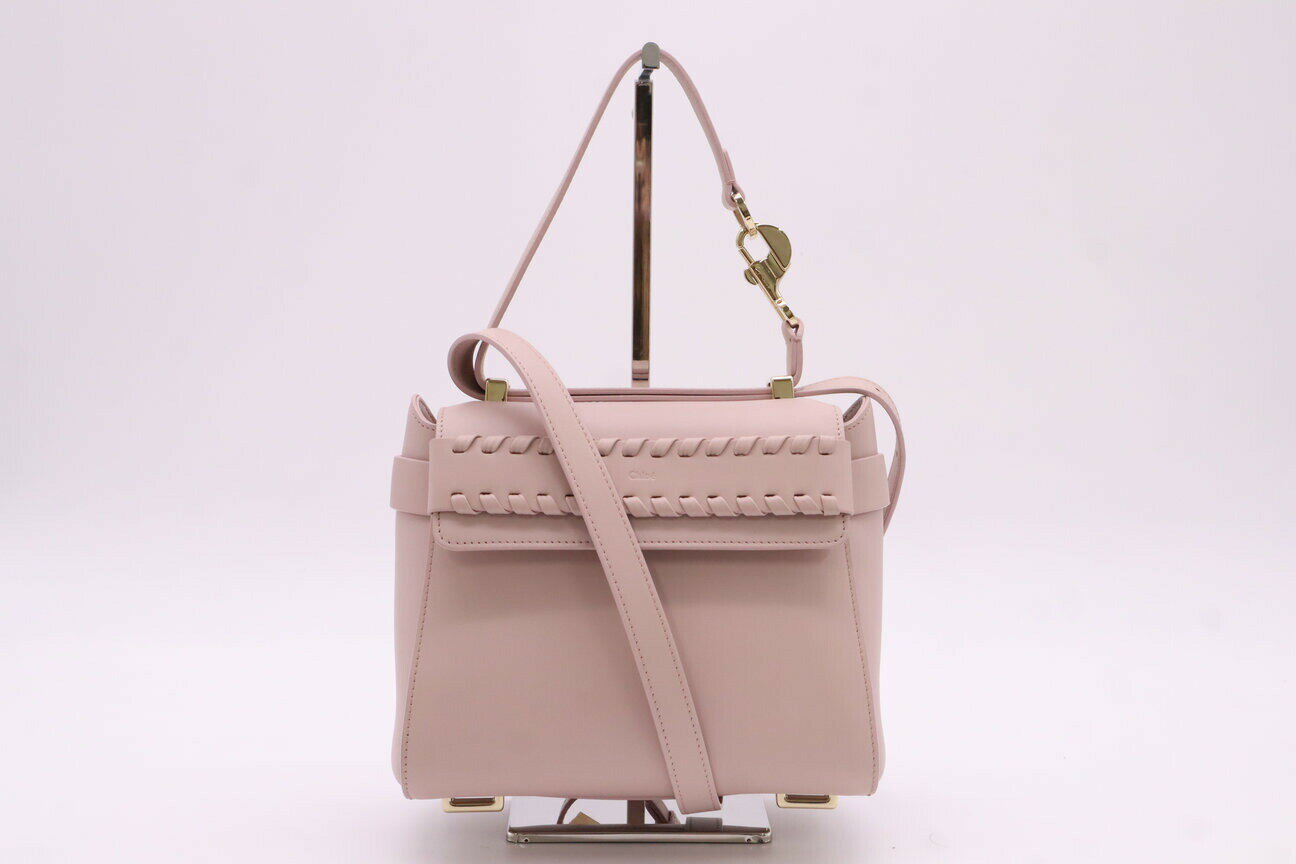 ★3日以内返品可★ 美品 Chloe クロエ ナチャ レザー スモール2WAY ショルダー CHC22WS123I91 2wayショルダーバッグ ピンクベージュ レザー レディース【中古】