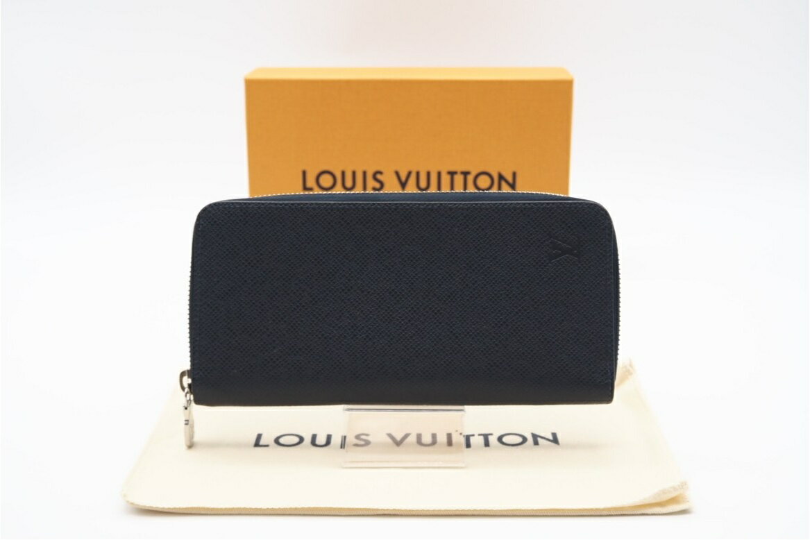 ★3日以内返品可★ 美品 LOUIS VUITTON ルイ・ヴィトン タイガ ジッピーウォレット ヴェルティカル ブルーマリーヌ M30510 長財布 ネイビー カーフレザー メンズ【中古】
