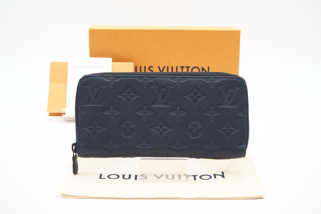 Rakuten - ★3日以内返品可★ 美品 LOUIS VUITTON ルイ・ヴィトン シャドウ ジッピー ウォレット ホリゾンタル M14847 長財布 ネイビー ブルー カーフレザー メンズ【中古】