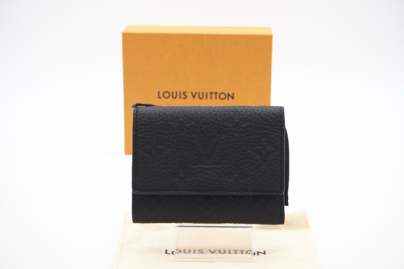 Rakuten - ★3日以内返品可★ 美品 LOUIS VUITTON ルイ・ヴィトン トリヨン ポルトフォイユ パイロット M82556 三つ折り財布 ブラック トリヨンレザー メンズ【中古】