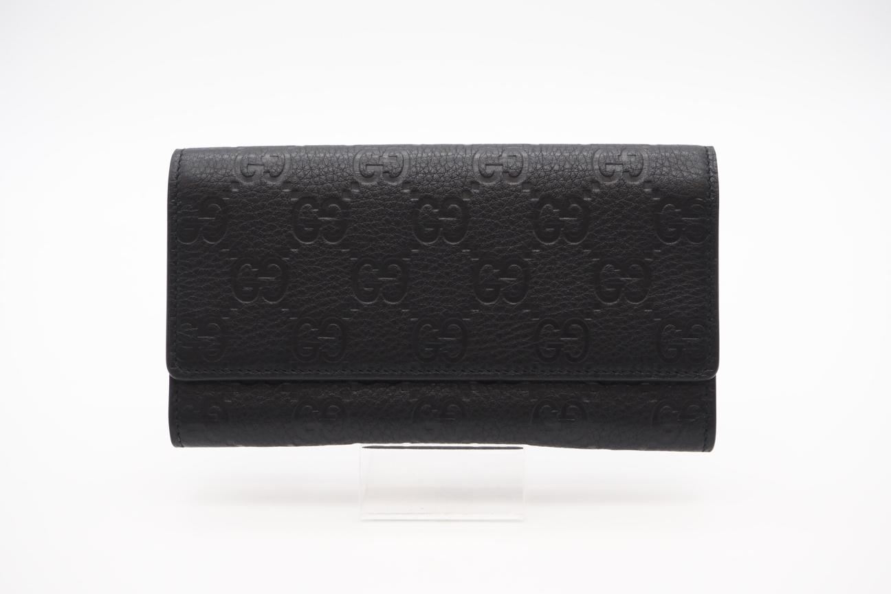 Rakuten - ★3日以内返品可★ 極美品 GUCCI グッチ GGエンブレム コンチネンタルウォレット 815922 長財布 ブラック レザー メンズ【中古】
