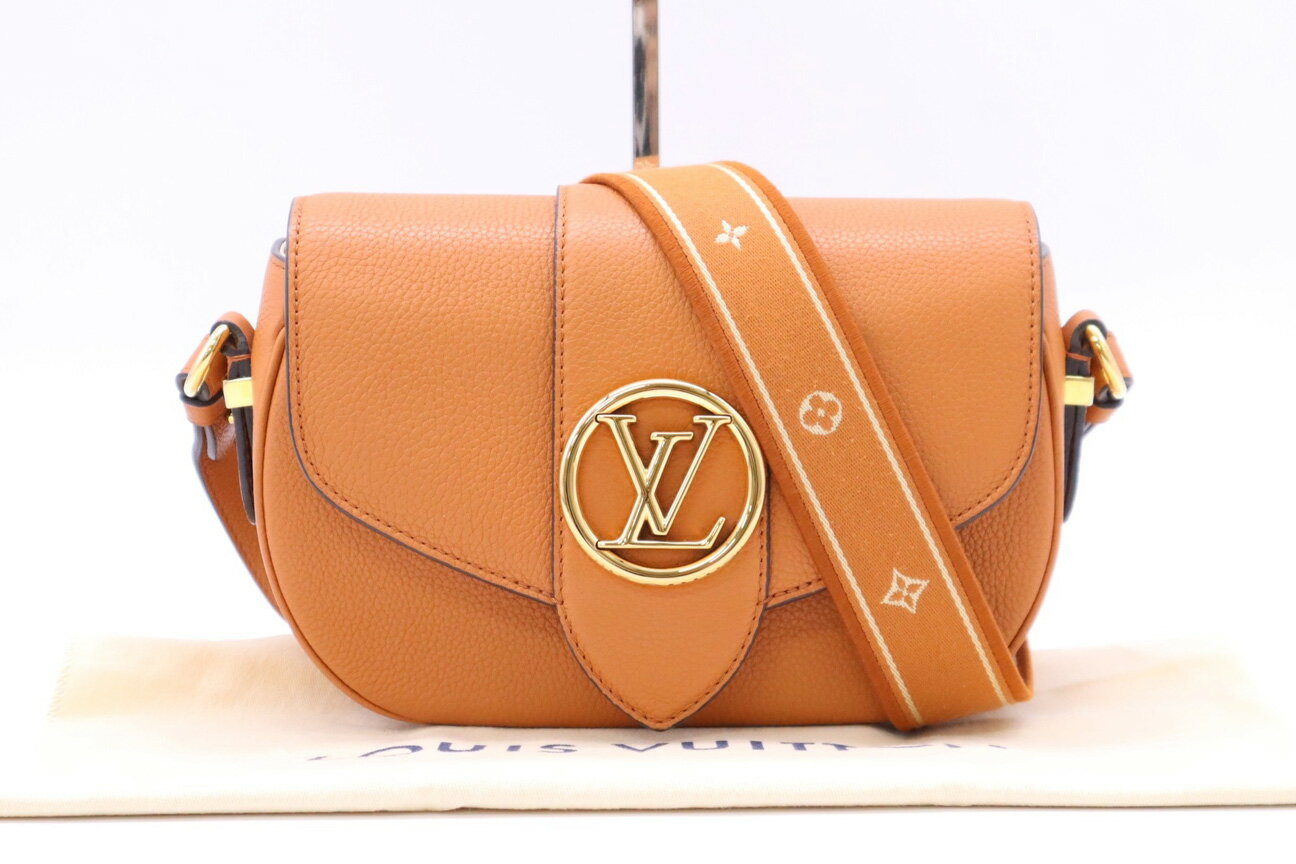 Rakuten - ★3日以内返品可★ 美品 LOUIS VUITTON ルイ・ヴィトン カーフレザー ポンヌフソフトMM M58968 ショルダーバッグ ブラウン クリーム キャラメル レザー カーフレザー レディース【中古】