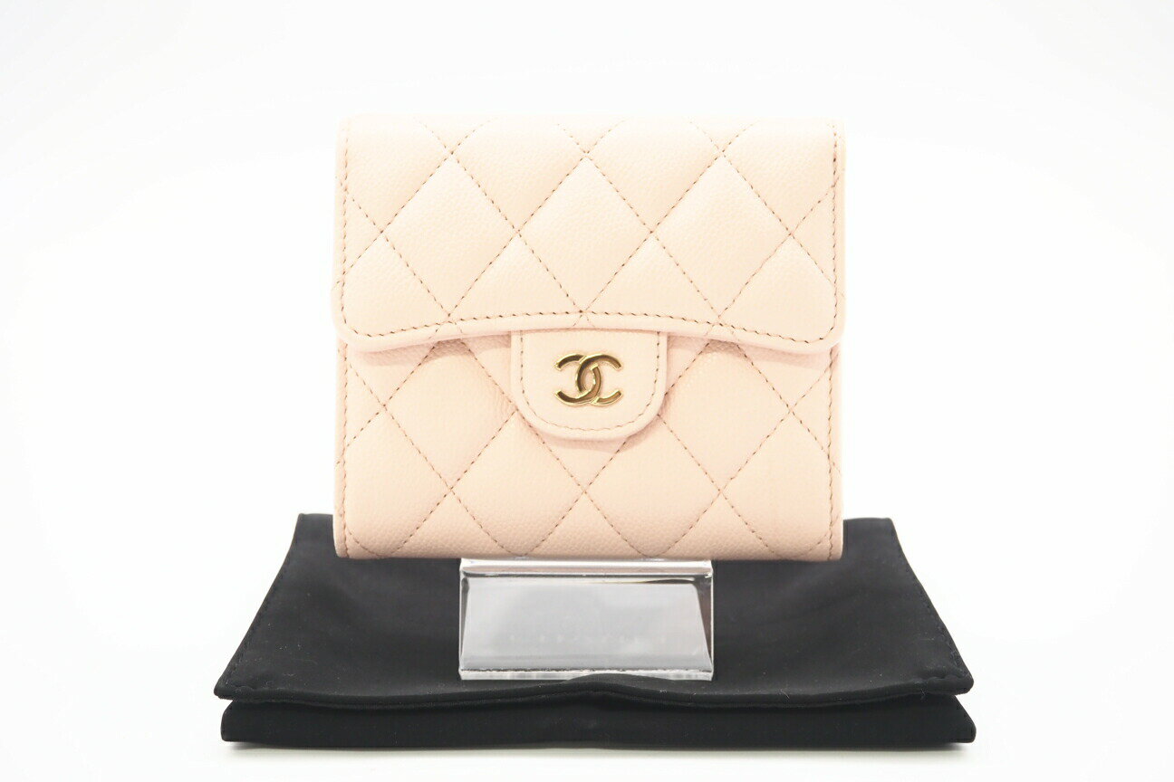 Rakuten - ★3日以内返品可★ 極美品 CHANEL シャネル カーフスキン マトラッセ クラシック スモール フラップ ウォレット AP0231 三つ折り財布 ピンク グレインカーフレザー レディース【中古】