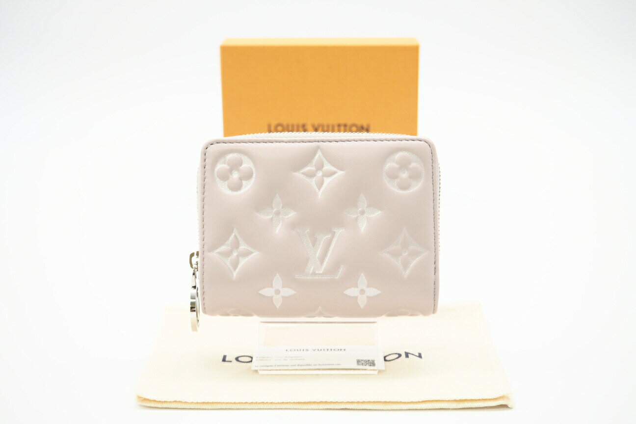 Rakuten - ★3日以内返品可★ 極美品 LOUIS VUITTON ルイ・ヴィトン ラムレザー ポルトフォイユ ルー ブルーム M14154 二つ折り財布 ピンク系グレー カーフレザー レディース【中古】