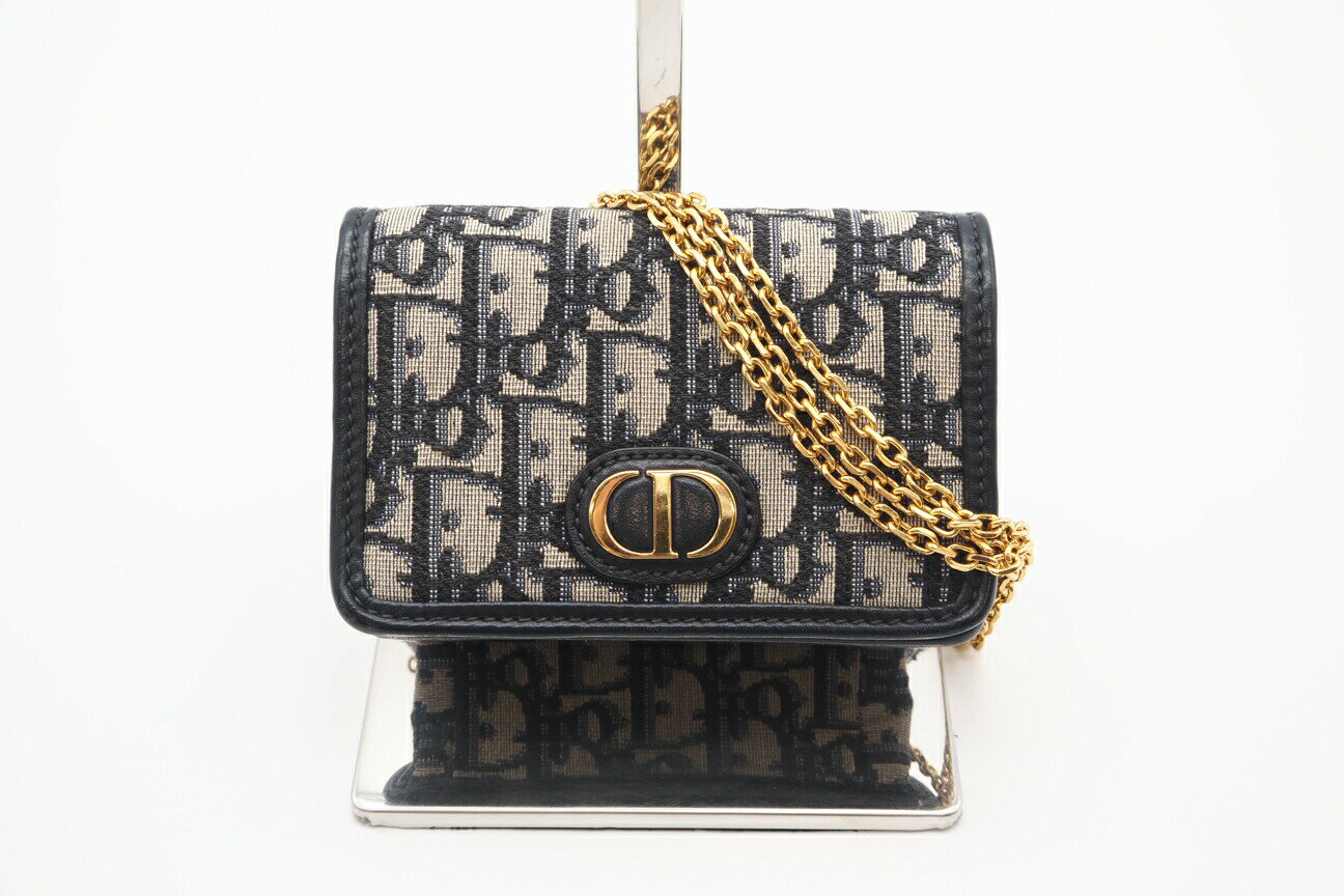 Rakuten - ★3日以内返品可★ 美品 Christian Dior クリスチャンディオール トロッター モンテーニュ 30 ナノポーチ S2086UTZQ ショルダーバッグ ネイビー キャンバス レディース【中古】