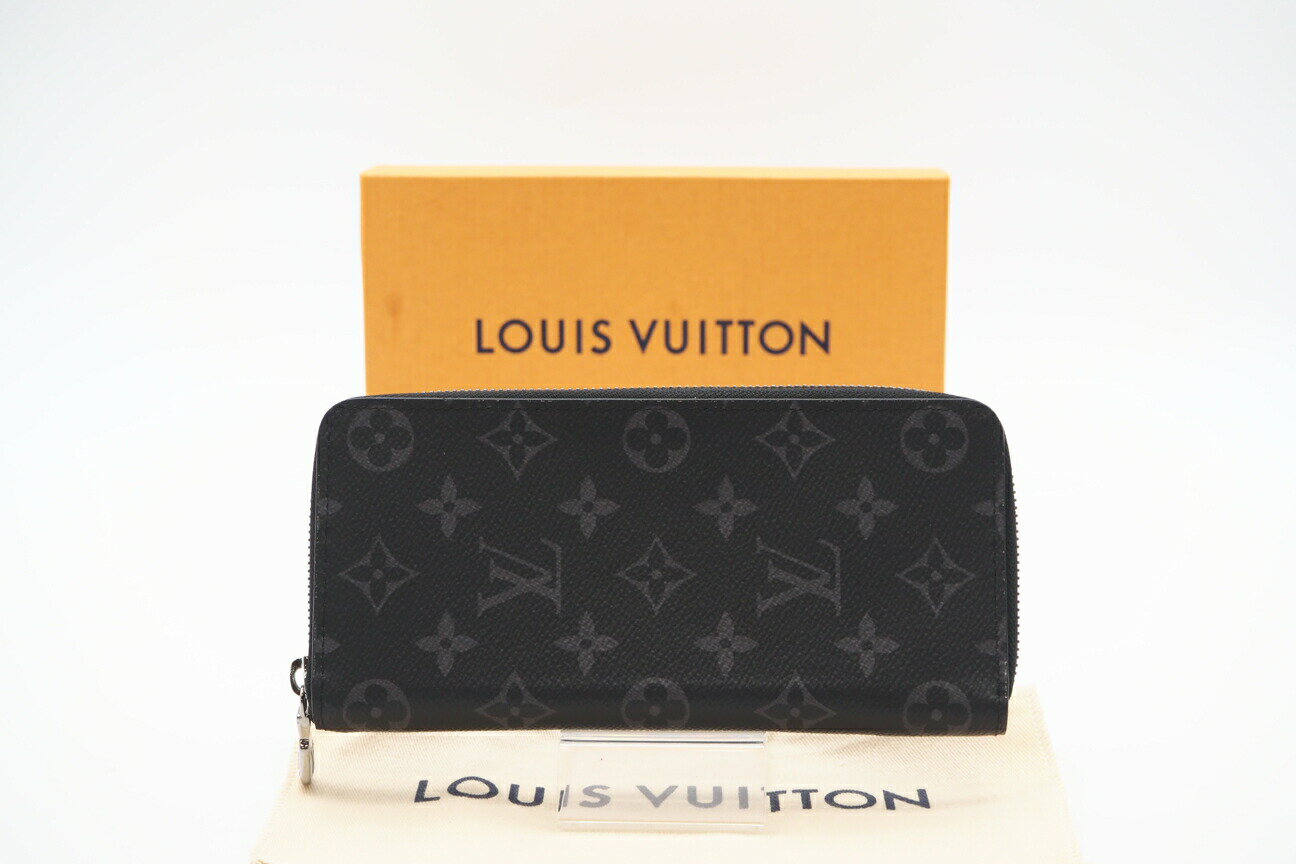 ★3日以内返品可★ 美品 LOUIS VUITTON ルイ・ヴィトン エクリプス ジッピーウォレット ヴェルティカル M62295 長財布 ブラック コーティングキャンバス メンズ【中古】