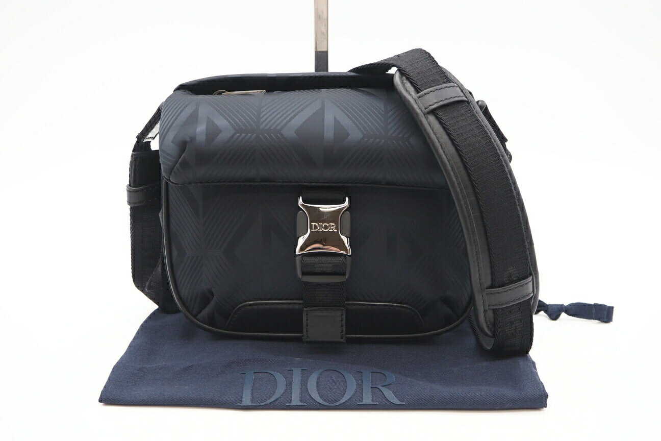 Rakuten - ★3日以内返品可★ 極美品 Dior ディオール ナイロン CDダイヤモンド ショルダーバッグ USDCD87310011 ショルダーバッグ ネイビー コーティングキャンバス レディース【中古】