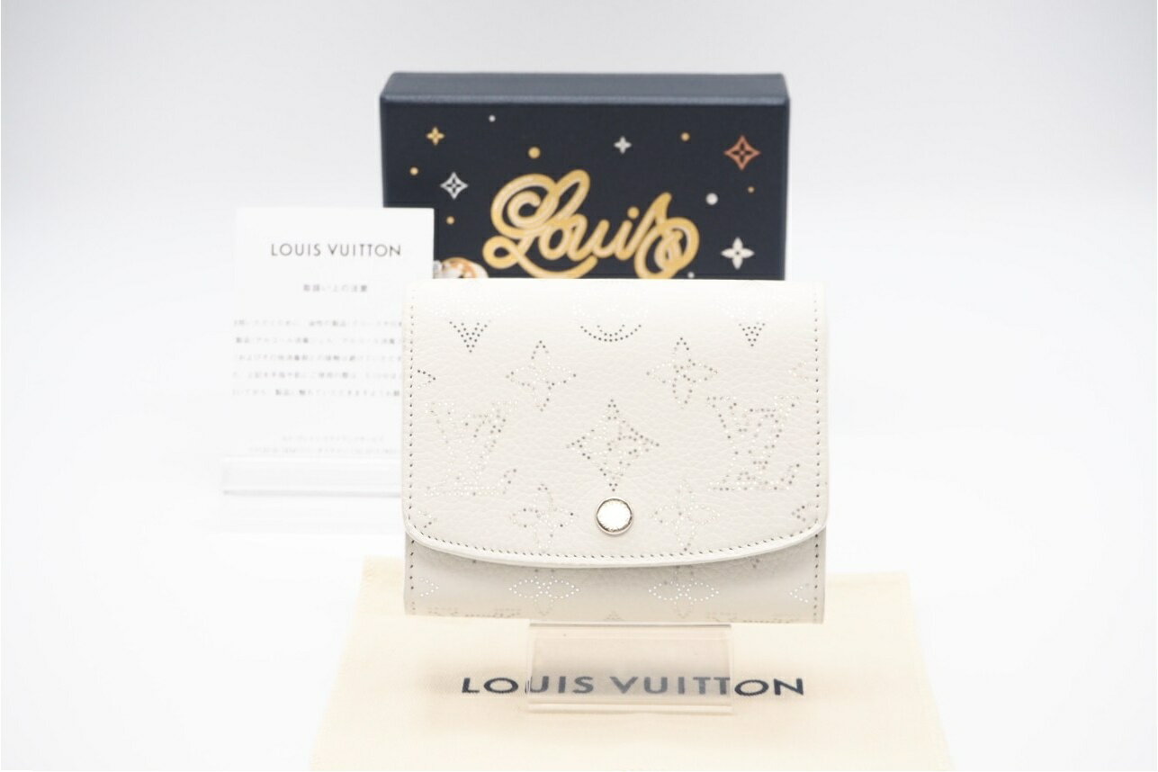 乐天商城 - ★3日以内返品可★ 極美品 LOUIS VUITTON ルイ・ヴィトン マヒナ イリスコンパクト ホワイト M12682 二つ折り財布 ホワイト カーフレザー レディース【中古】