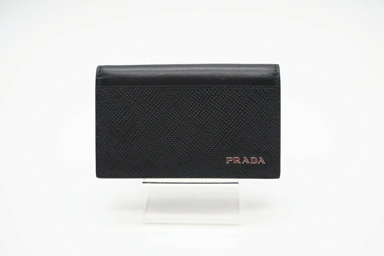 ★3日以内返品可★ 美品 PRADA プラダ サフィアーノ レザー カードケース 2MC122 カードケース ブラック レザー サフィアーノ レディース【中古】