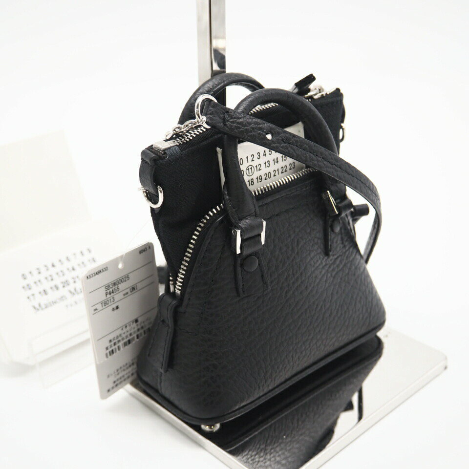 ★3日以内返品可★ 極美品 MAISON MARGIELA メゾンマルジェラ 5AC キャンバスxレザー ベビー 2WAYショルダー SB3WG0025 ショルダーバッグ ブラック キャンバス レザー レディース【中古】