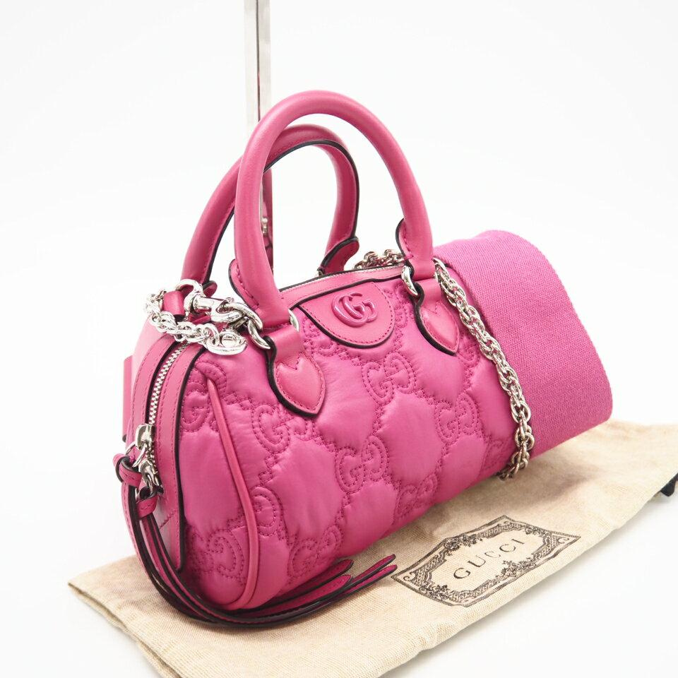 乐天商城 - ★3日以内返品可★ 極美品 GUCCI グッチ GGマトラッセ レザー 3WAYショルダーバッグ 702251 2wayショルダーバッグ ピンク ナイロン レディース【中古】