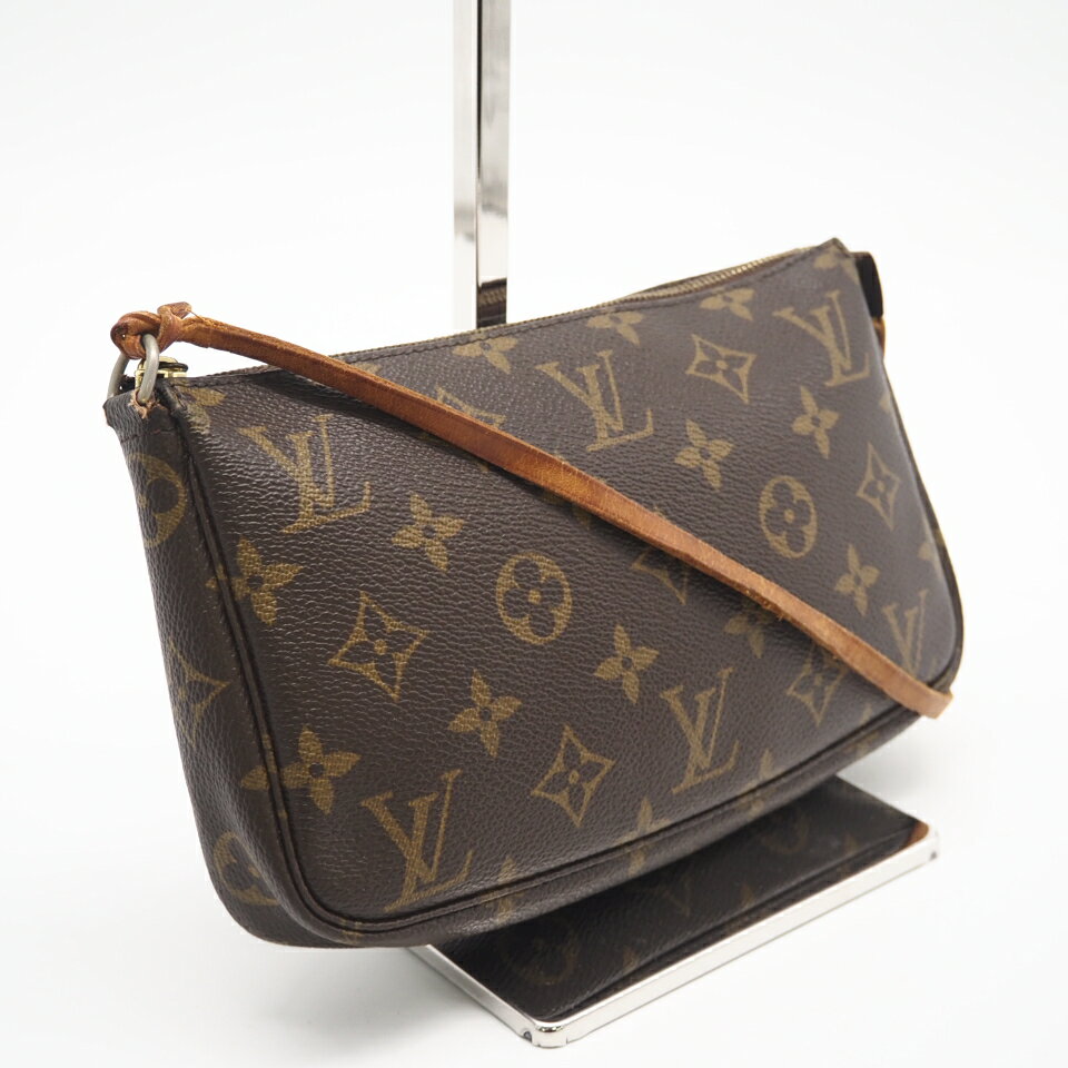 ★3日以内返品可★ LOUIS VUITTON ルイ・ヴィトン モノグラム ポシェット アクセソワール M51980 ポーチ ブラウン コーティングキャンバス レディース【中古】