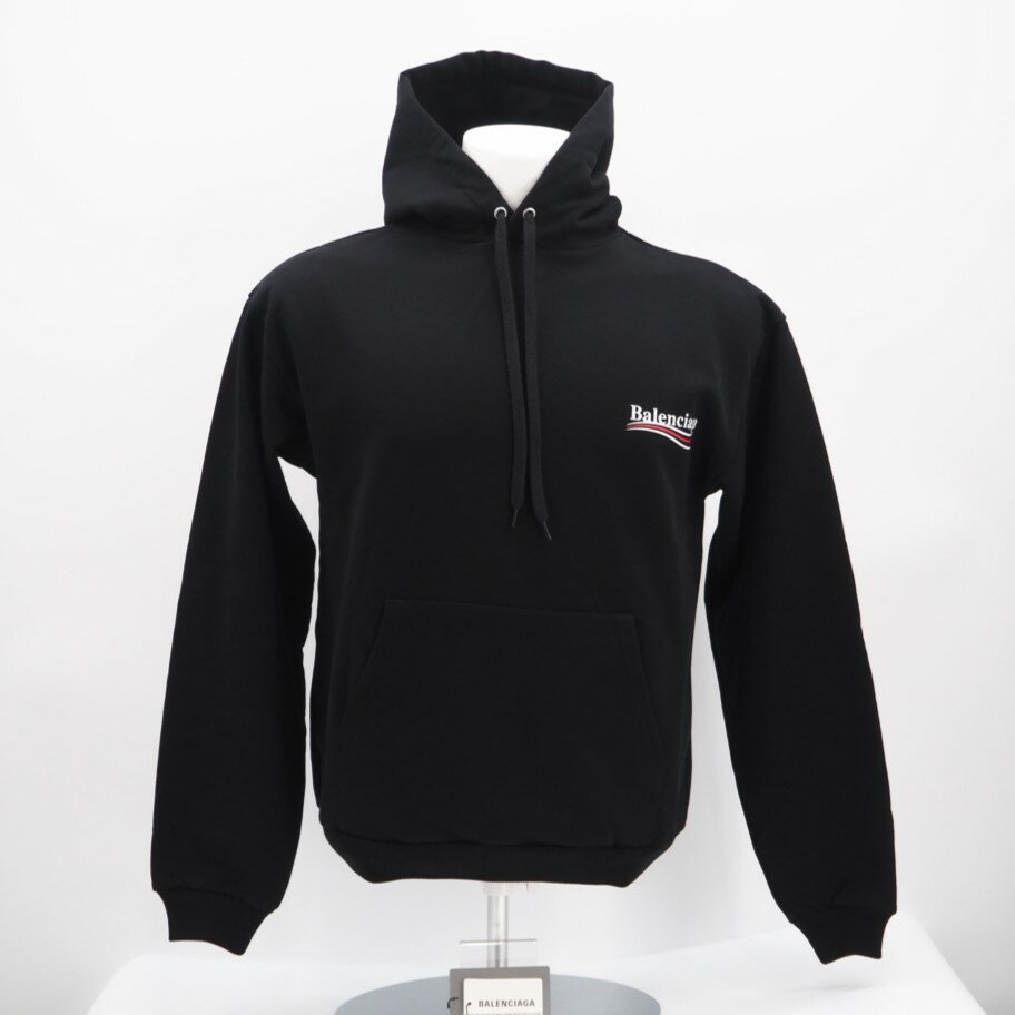 乐天商城 - ★3日以内返品可★ 極美品 BALENCIAGA バレンシアガ コットン キャンペーンロゴ 18年 パーカー XS XS 556145 パーカー ブラック ホワイト レッド コットン メンズ【中古】