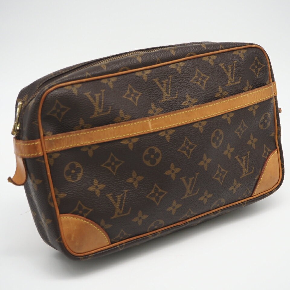 Rakuten - ★3日以内返品可★ LOUIS VUITTON ルイ・ヴィトン モノグラム コンピエーニュ28 M51845 セカンドバッグ ブラウン コーティングキャンバス レザー メンズ【中古】