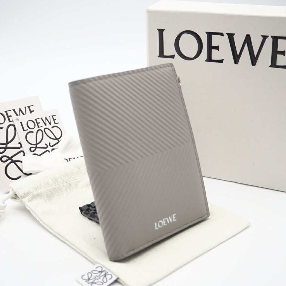 ライトグレー レザー グレージュ ベージュ 三つ折り財布 LOEWE LOEWE