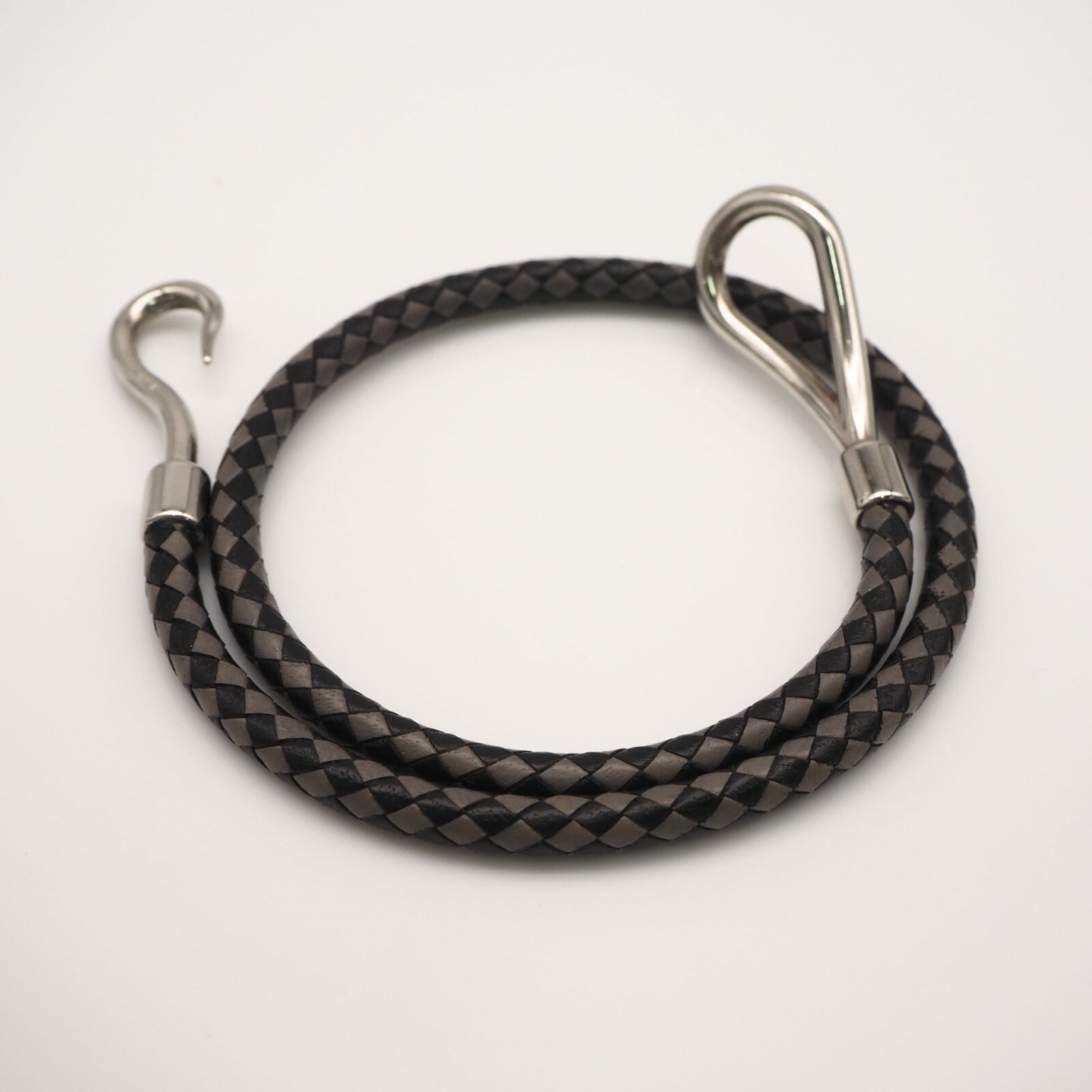 乐天商城 - ★3日以内返品可★ 美品 HERMES エルメス ジャンボH レザー ブレスレット - ブレスレット グレー ブラック レザー メンズ【中古】