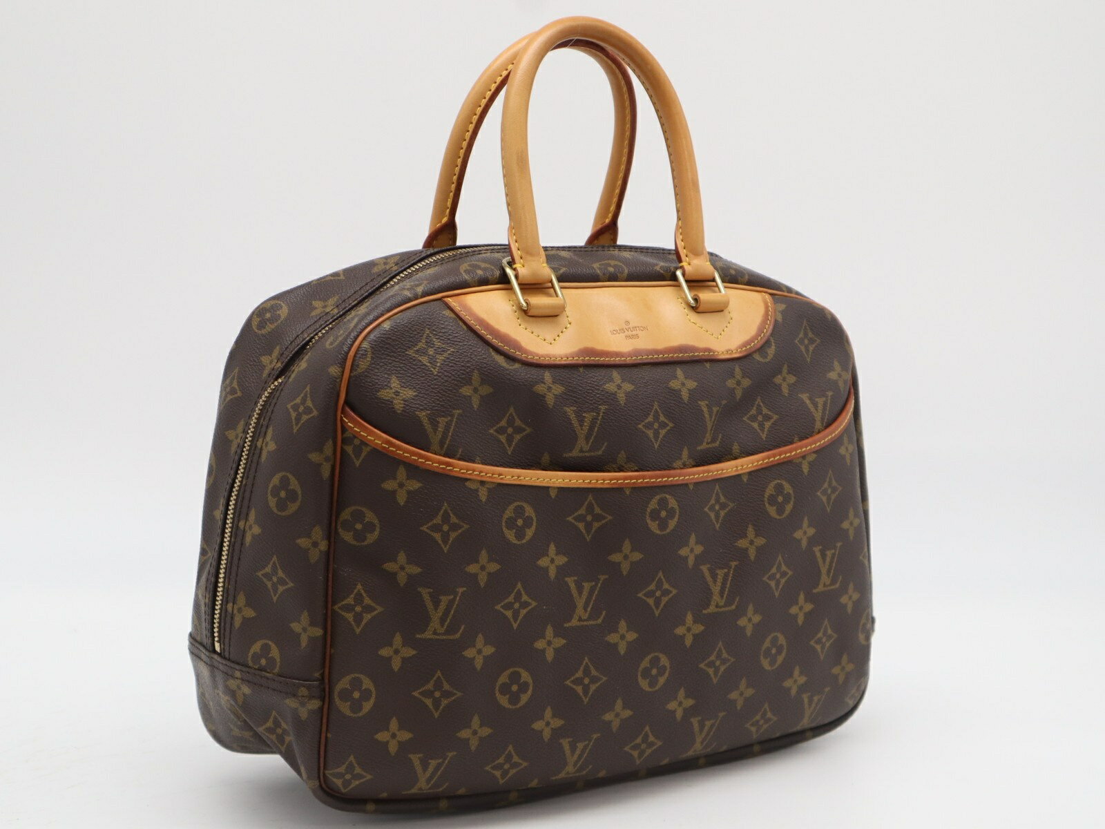 Rakuten - ★3日以内返品可★ LOUIS VUITTON ルイ・ヴィトン モノグラム キャンバス ドーヴィル M47270 ハンドバッグ ブラウン コーティングキャンバス レザー レディース【中古】