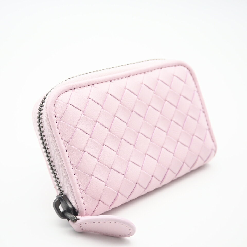 ★3日以内返品可★ 極美品 BOTTEGAVENETA ボッテガヴェネタ イントレチャート コインケース 114075 コインケース ピンク カーフレザー レディース【中古】