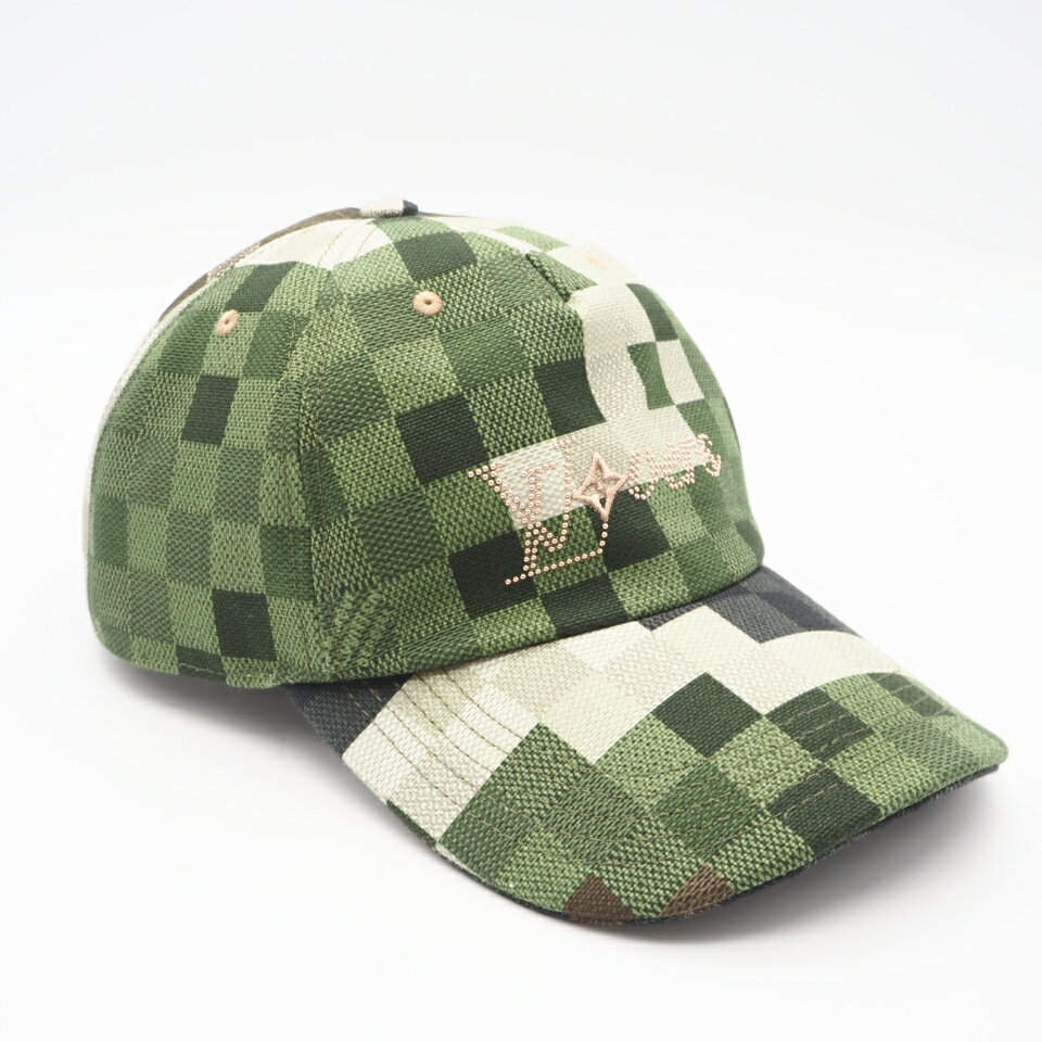 Rakuten - ★3日以内返品可★ 美品 LOUIS VUITTON ルイ・ヴィトン コットン ダモフラージュ キャップ M M7363M キャップ グリーン ベージュ ブラック コットン メンズ【中古】