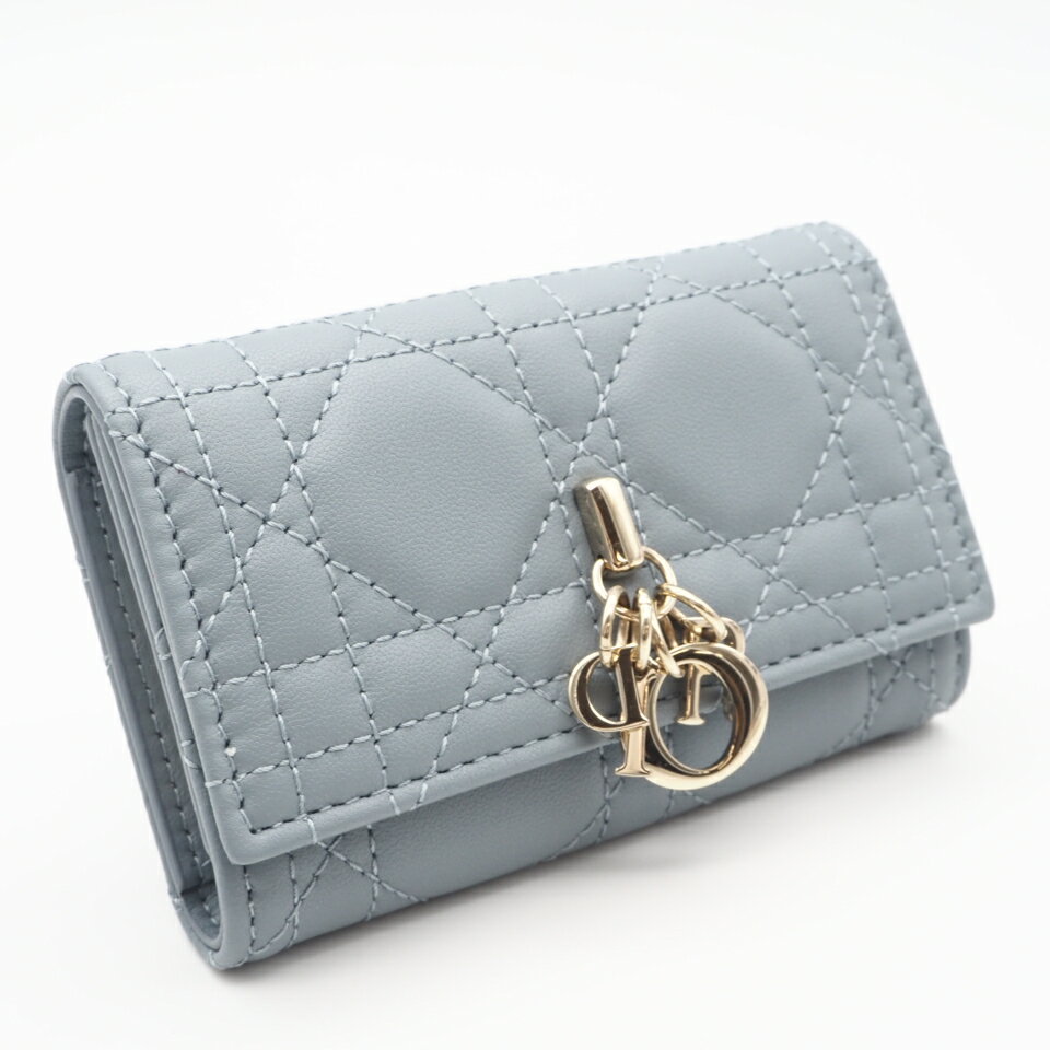 ★3日以内返品可★ 未使用 Christian Dior クリスチャンディオール カナージュ ラムスキン 【日本限定】My Dior Aster キーケース S0983ONMJ_M81B キーケース ブルー ラムスキン レディース【中古】