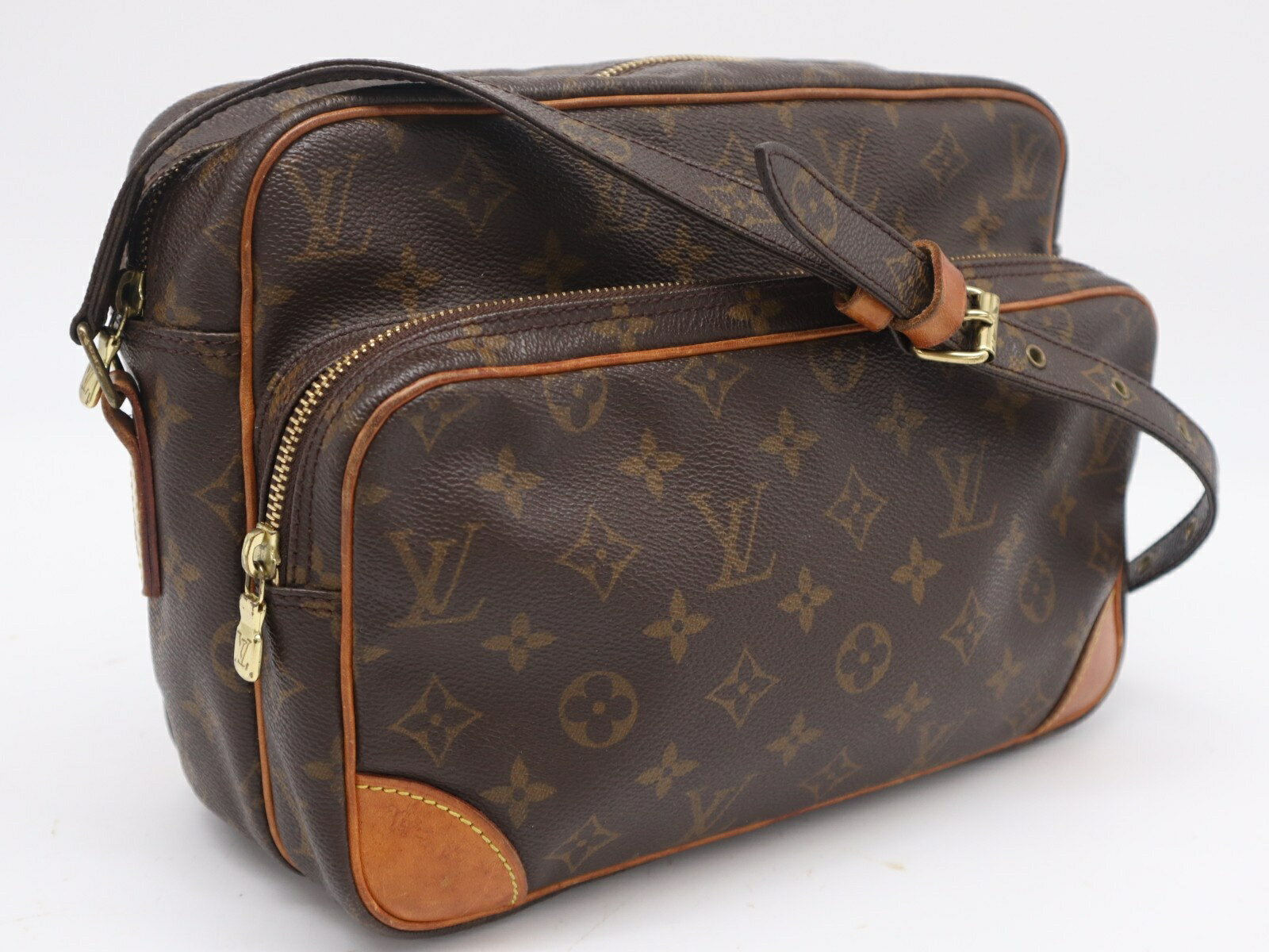 Rakuten - ★3日以内返品可★ LOUIS VUITTON ルイ・ヴィトン モノグラム キャンバス ナイル M45244 ショルダーバッグ ブラウン コーティングキャンバス レザー レディース【中古】