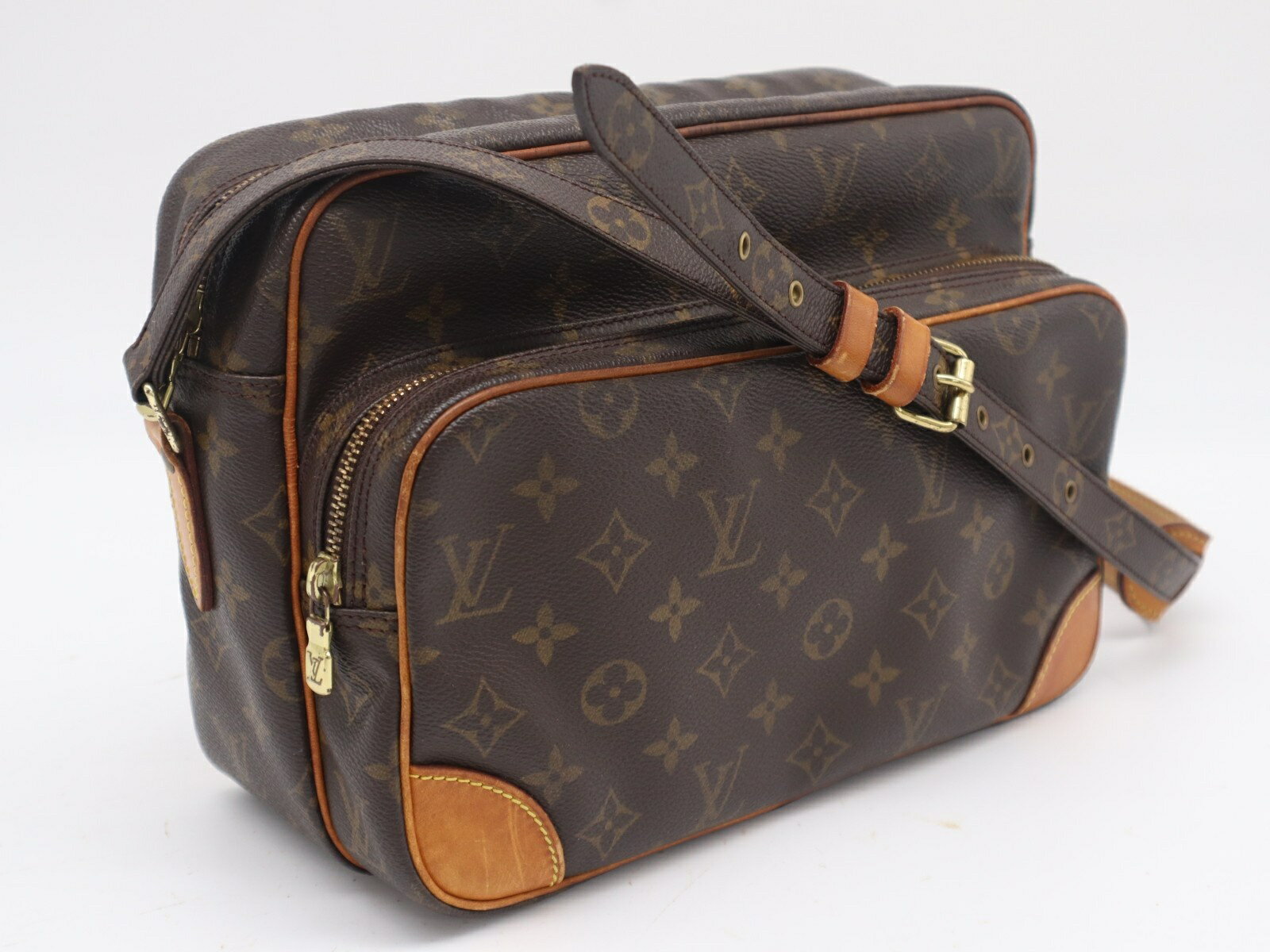 Rakuten - ★3日以内返品可★ LOUIS VUITTON ルイ・ヴィトン モノグラム キャンバス ナイル M45244 ショルダーバッグ ブラウン コーティングキャンバス レザー レディース【中古】