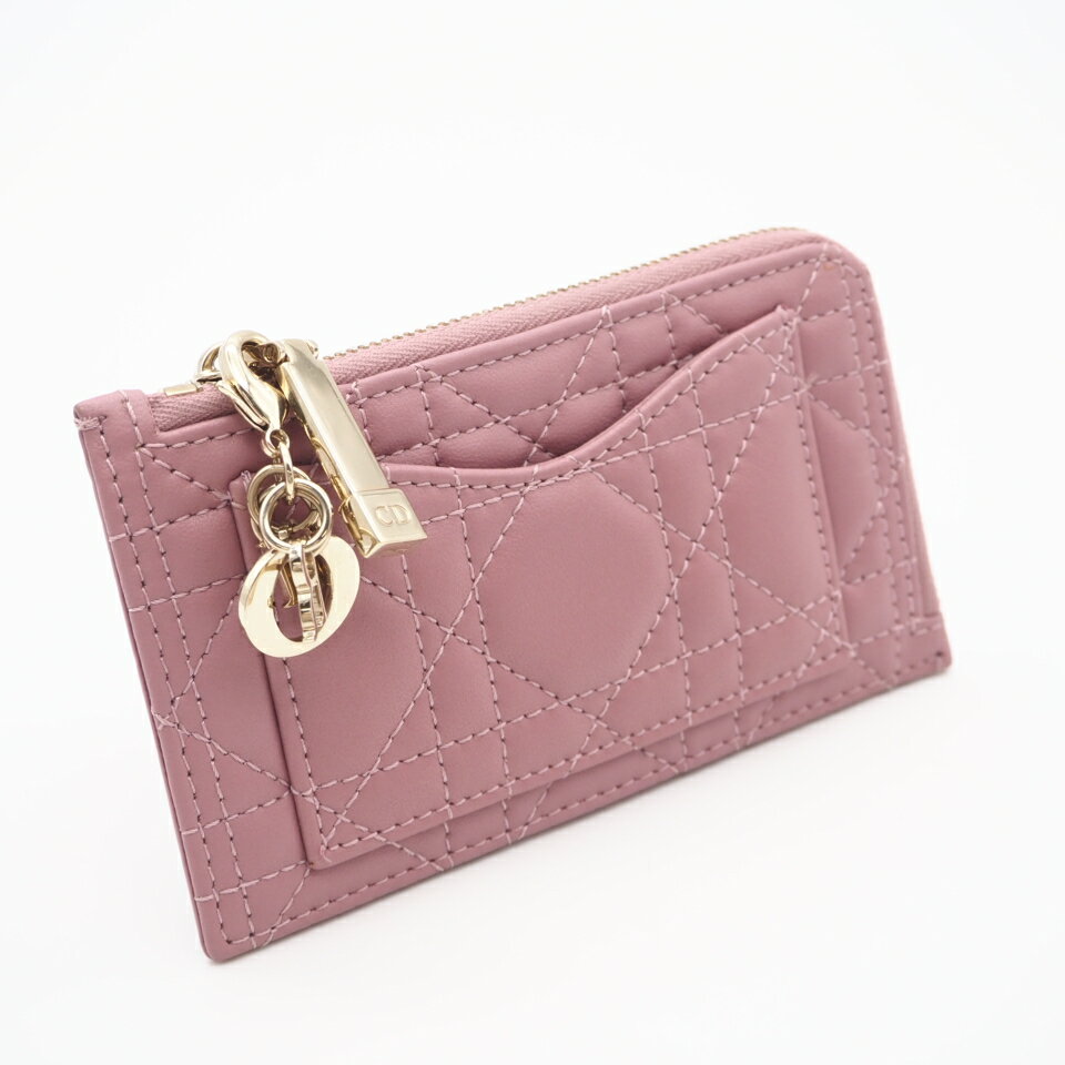 Rakuten - ★3日以内返品可★ 極美品 Christian Dior クリスチャンディオール Lady Dior Cosmos ジップ カードホルダー S0965ONMJ_M49U コインケース ピンク ラムスキン レディース【中古】