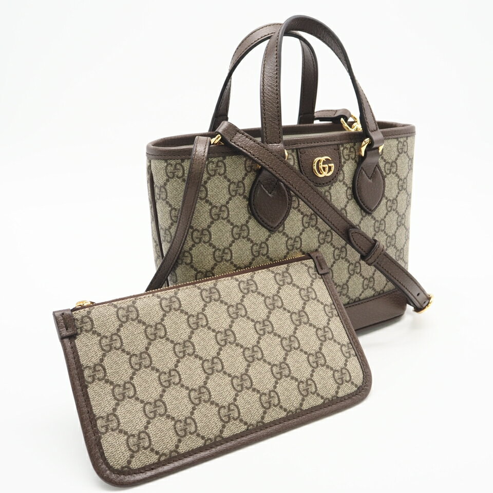 乐天商城 - ★3日以内返品可★ 極美品 GUCCI グッチ GGスプリーム オフィディア スモール トートバッグ 811716 2wayハンドバッグ ベージュ ブラウン コーティングキャンバス レディース【中古】