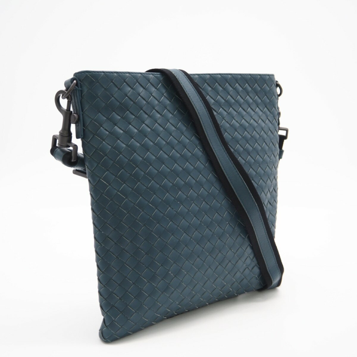 Other - ★3日以内返品可★ 美品 BOTTEGAVENETA ボッテガヴェネタ イントレチャート小 レザー ショルダーバッグ 577534 VBOC6 ショルダーバッグ グリーン カーフレザー メンズ【中古】