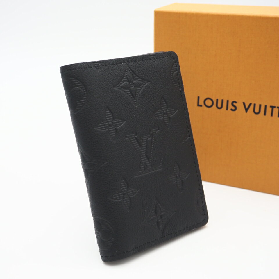 ★3日以内返品可★ 美品 LOUIS VUITTON ルイ・ヴィトン モノグラム シャドウ カードケース オーガナイザー ドゥ ポッシュ M62899 カードケース ブラック カーフレザー メンズ【中古】