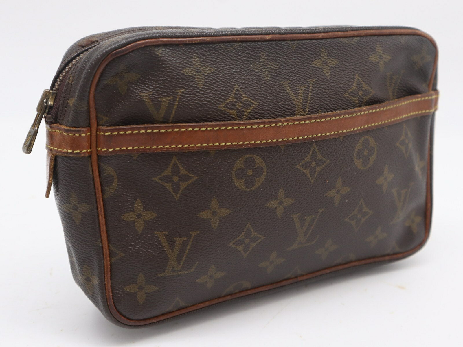 Rakuten - ★3日以内返品可★ LOUIS VUITTON ルイ・ヴィトン モノグラム キャンバス コンピエーニュ23 M51847 ショルダーバッグ ブラウン コーティングキャンバス レザー レディース【中古】