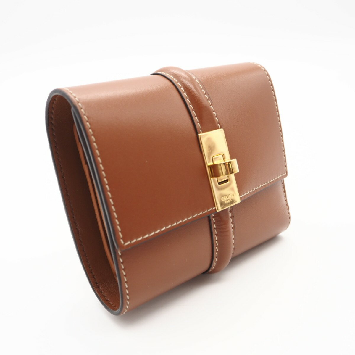 CELINE セリーヌ/スモール トリフォールドウォレット/ベージュ/10B57 3BEL/W・I******/Bランク/18【中古】 CELINE（セリーヌ） スモールトリフォールドウォレット 16 セーズ