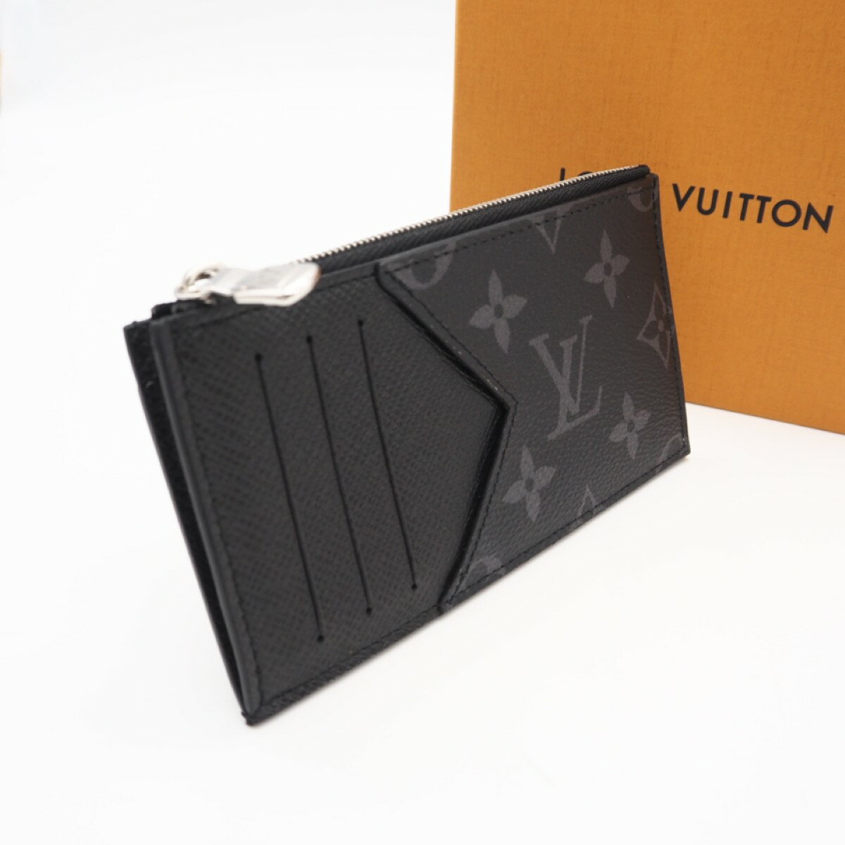 ★3日以内返品可★ 極美品 LOUIS VUITTON ルイ・ヴィトン モノグラム エクリプス コインカードフォルダー M30271 コインケース ブラック グレー コーティングキャンバス レザー メンズ【中古】