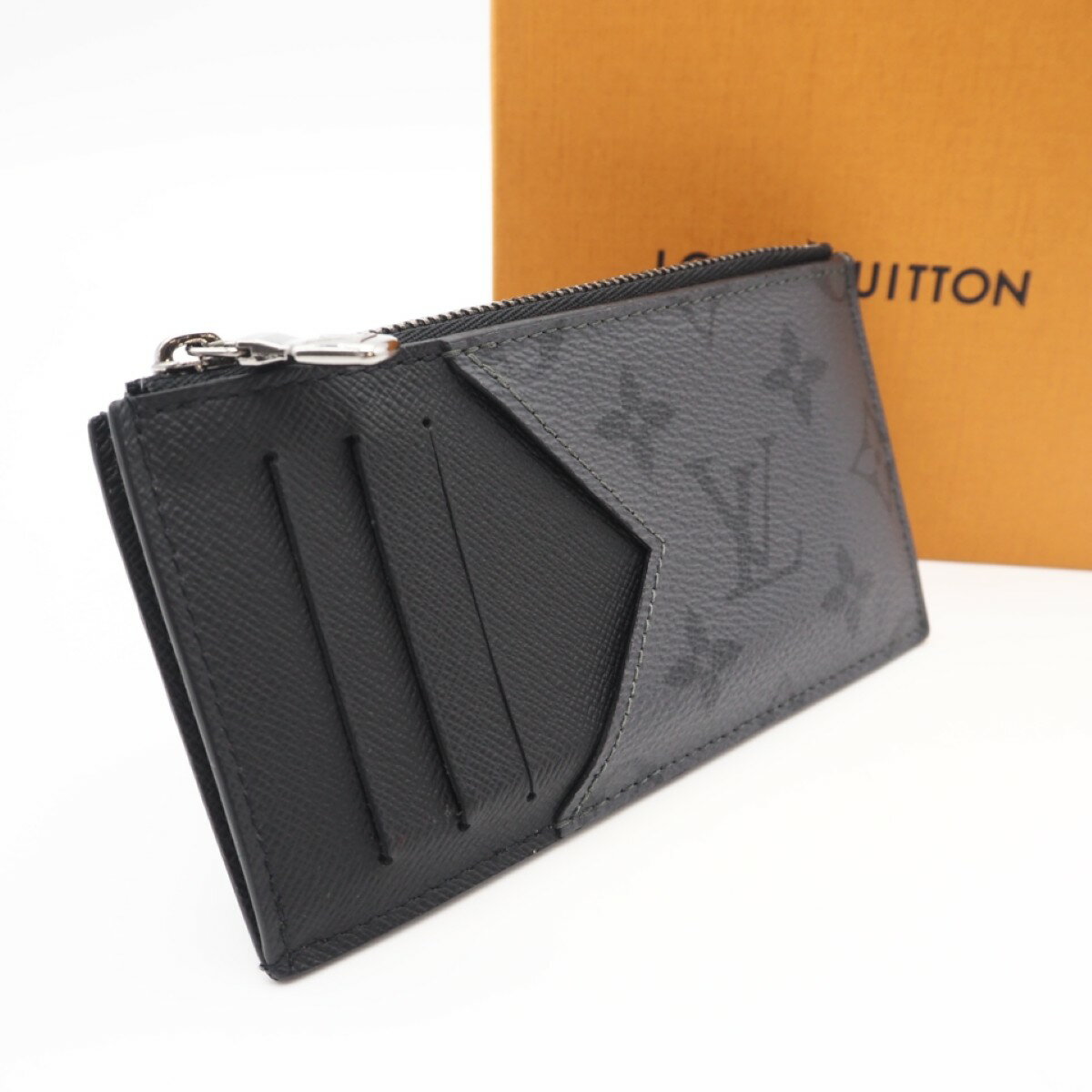 ★3日以内返品可★ 美品 LOUIS VUITTON ルイ・ヴィトン モノグラム エクリプス リバース コインカードフォルダー M69533 コインケース ブラック グレー コーティングキャンバス レザー メンズ【中古】