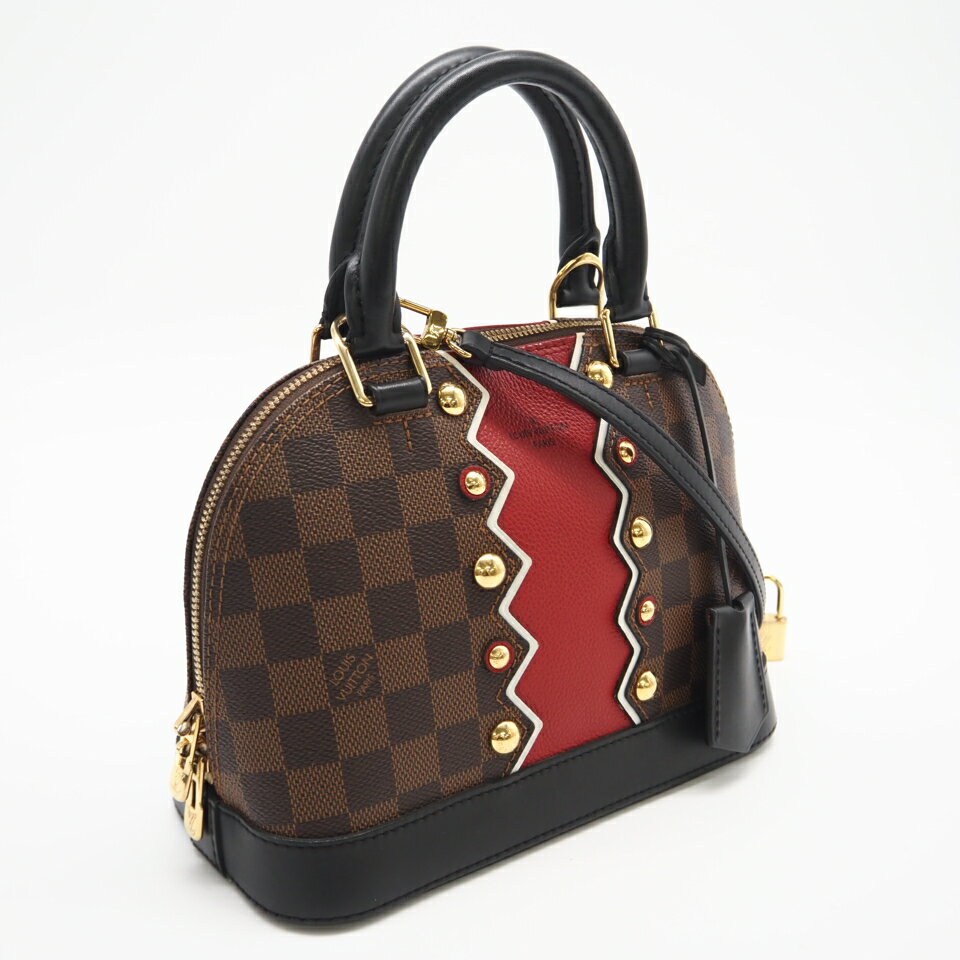 LOUIS VUITTON - ★3日以内返品可★ 美品 LOUIS VUITTON ルイ・ヴィトン ダミエ カラコラム アルマBB N40046 ハンドバッグ ブラウン レッド ブラック コーティングキャンバス レザー レディース【中古】