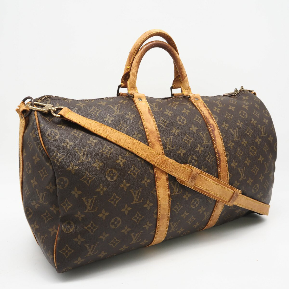 Rakuten - ★3日以内返品可★ LOUIS VUITTON ルイ・ヴィトン モノグラム キャンバス キーポル バンドリエール50 M41416 2wayボストンバッグ ブラウン コーティングキャンバス レザー メンズ【中古】