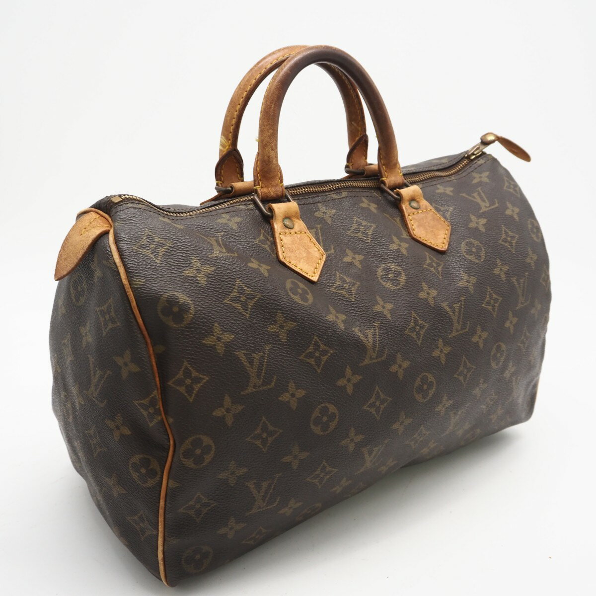 Rakuten - ★3日以内返品可★ LOUIS VUITTON ルイ・ヴィトン モノグラム キャンバス スピーディ35 M41524 ハンドバッグ ブラウン コーティングキャンバス レザー レディース【中古】