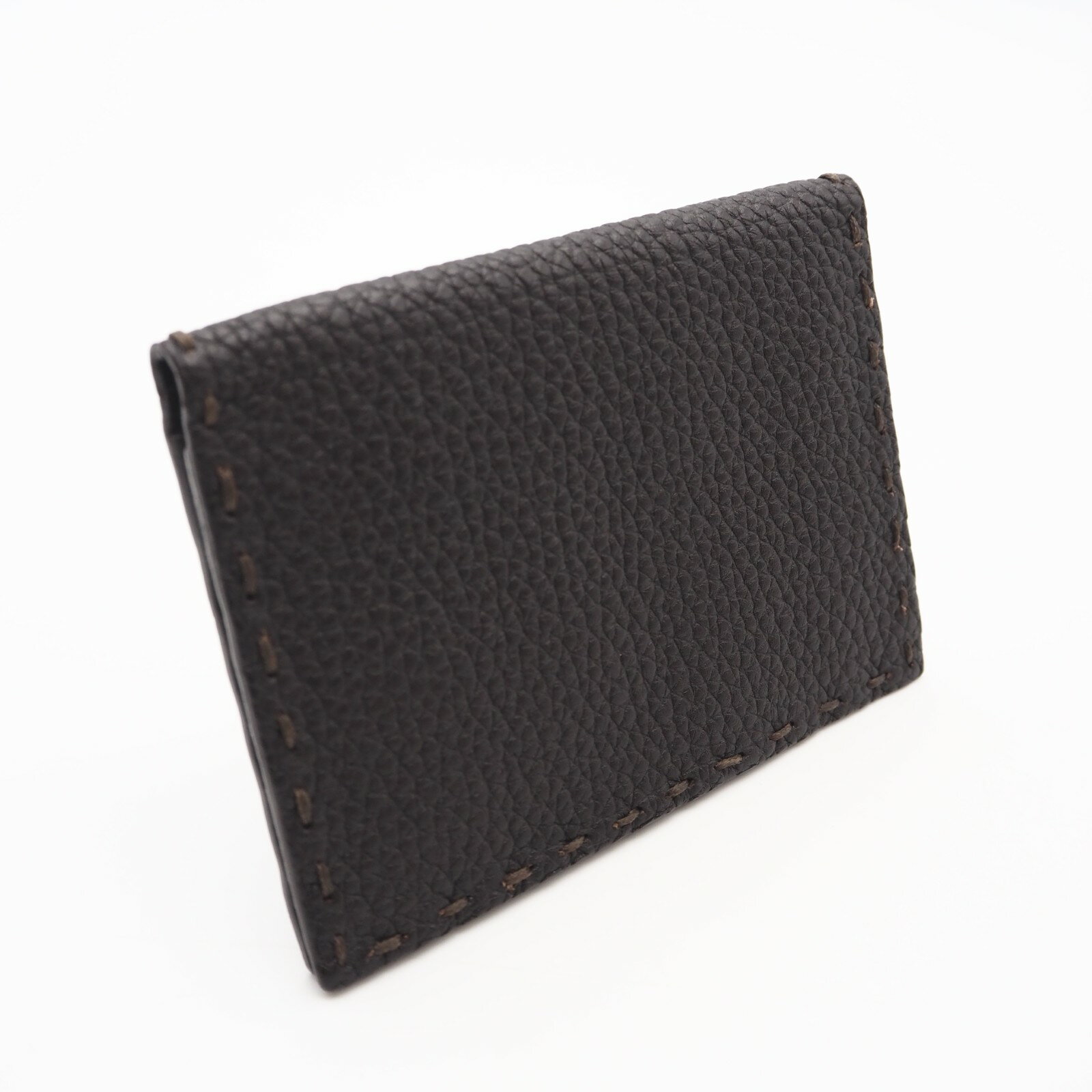 Rakuten - ★3日以内返品可★ 美品 FENDI フェンディ セレリア 二つ折りカードケース 7M015 カードケース ブラウン グレインカーフレザー メンズ【中古】