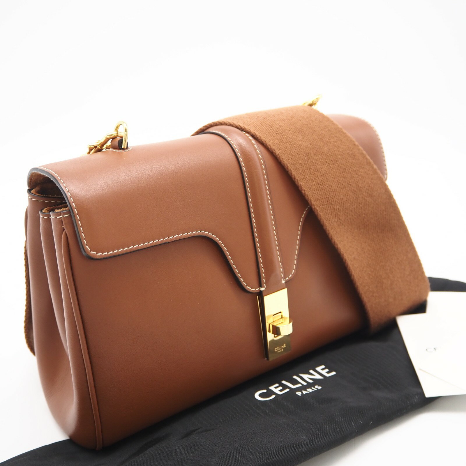 Rakuten - ★3日以内返品可★ 極美品 CELINE セリーヌ TEEN 16 SOFT ショルダーバッグ 116443CR4 04LU ショルダーバッグ ブラウン カーフレザー レディース【中古】