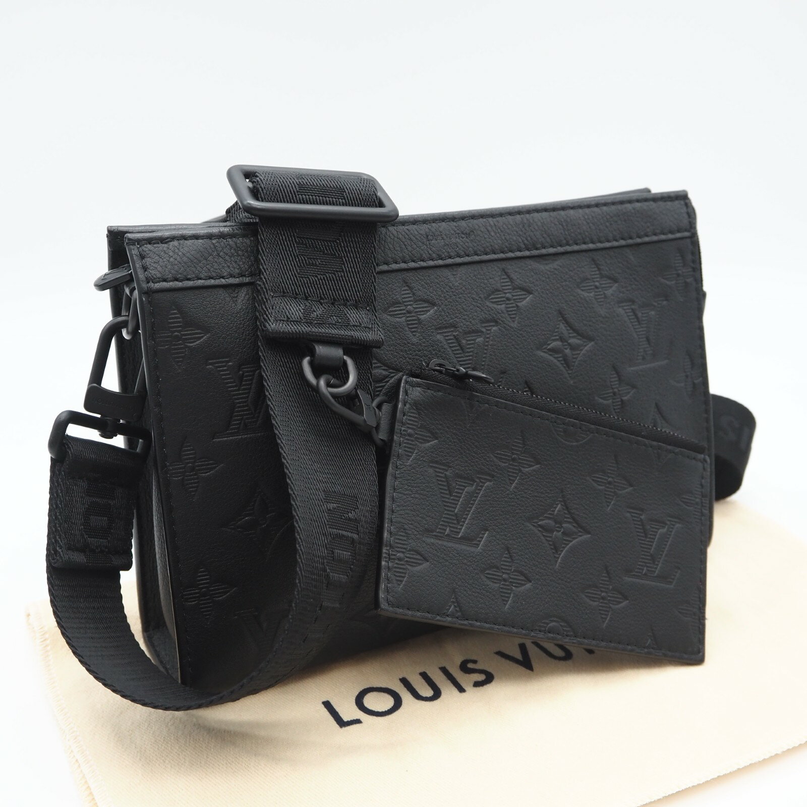 Rakuten - ★3日以内返品可★ 美品 LOUIS VUITTON ルイ・ヴィトン モノグラム シャドウ ガストン ウエアラブルウォレット M81115 2wayショルダーバッグ ブラック カーフレザー メンズ【中古】