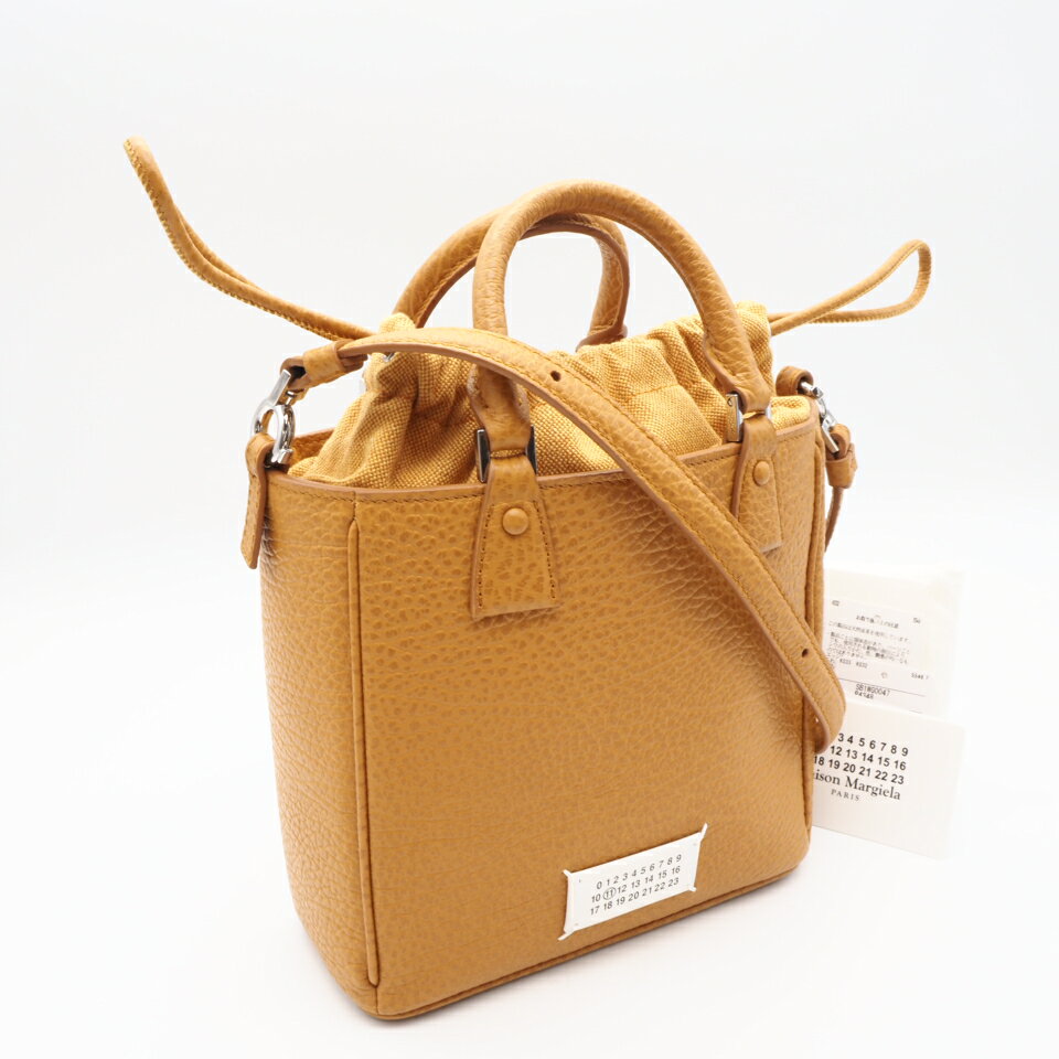 乐天商城 - ★3日以内返品可★ 極美品 MAISON MARGIELA メゾンマルジェラ カーフレザー 5AC トートバッグ Mustard SB1WG0047 ハンドバッグ ブラウン カーフレザー レディース【中古】