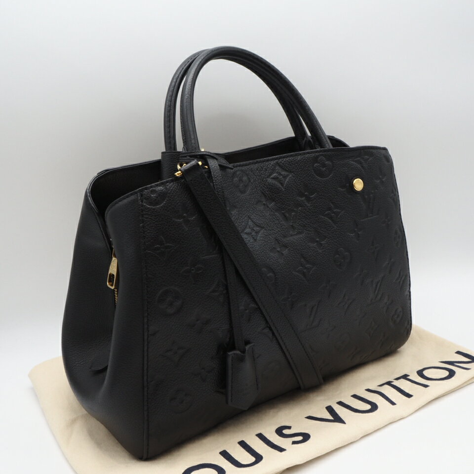 其它 - ★3日以内返品可★ 美品 LOUIS VUITTON ルイ・ヴィトン モノグラム アンプラント モンテーニュ MM ノワール M41048 2wayショルダーバッグ ブラック レザー レディース【中古】