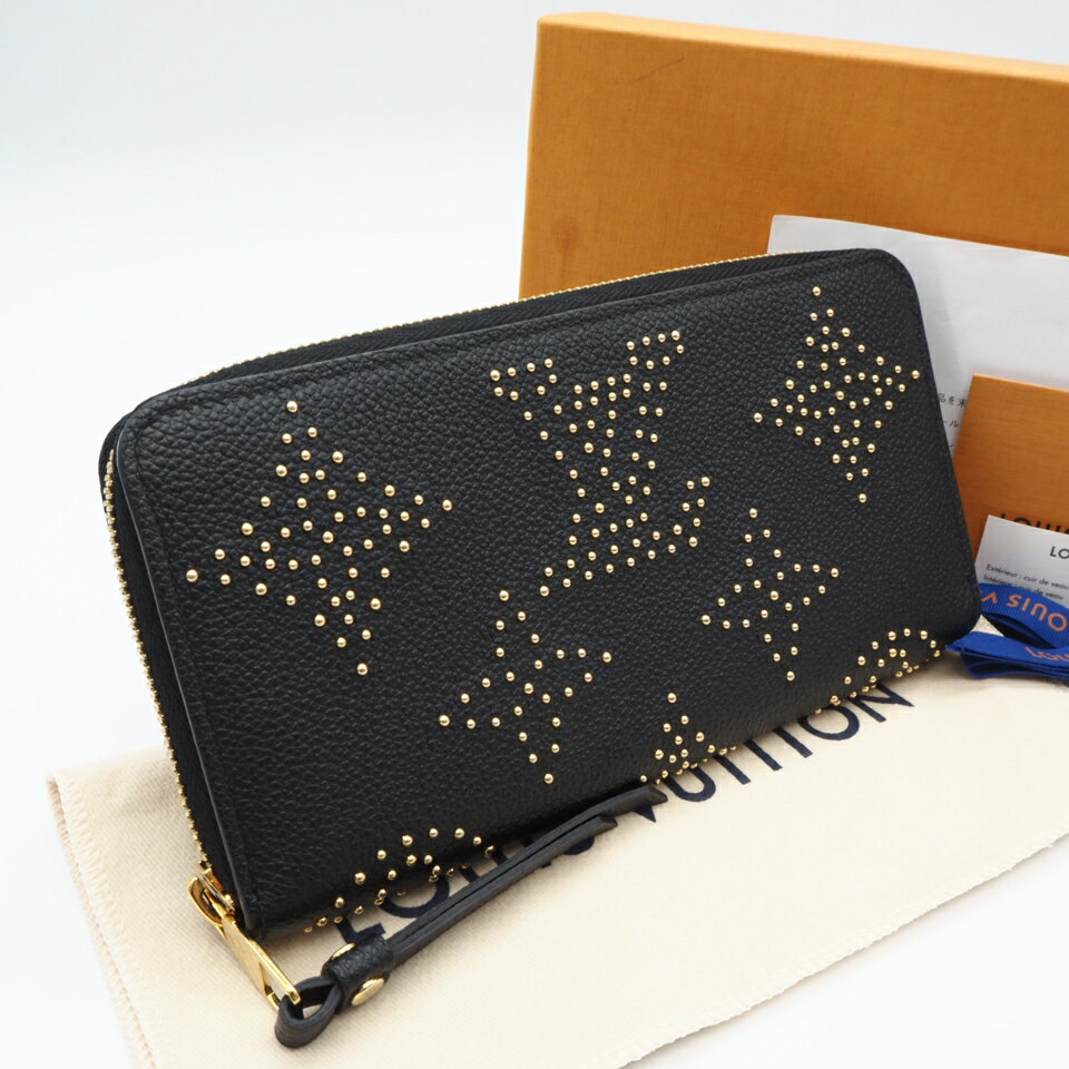 Rakuten - ★3日以内返品可★ 極美品 LOUIS VUITTON ルイ・ヴィトン モノグラム アンプラント(スタッズ) ジッピー ウォレット M82649 長財布 ブラック カーフレザー レディース【中古】